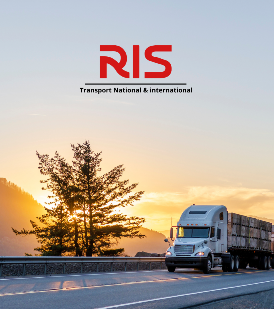 Black Vintage Trucking Cargo Logo